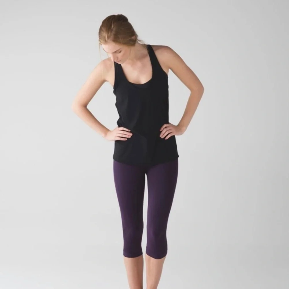 Lululemon Flow & Go Crop Leggings Deep Zinfandel